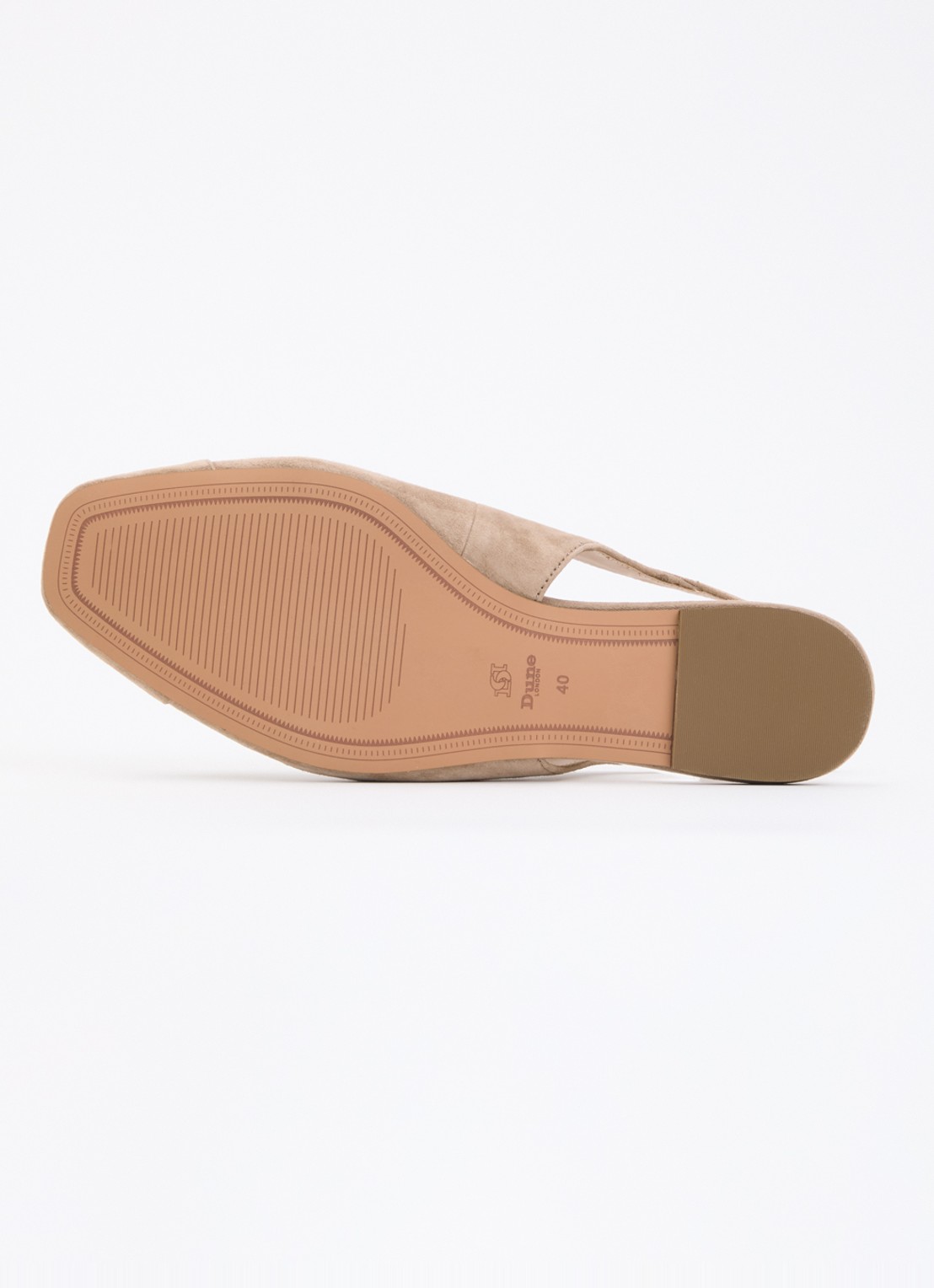 Dune London Wide Fit Hanna slingback van suède - detail 5 beige
