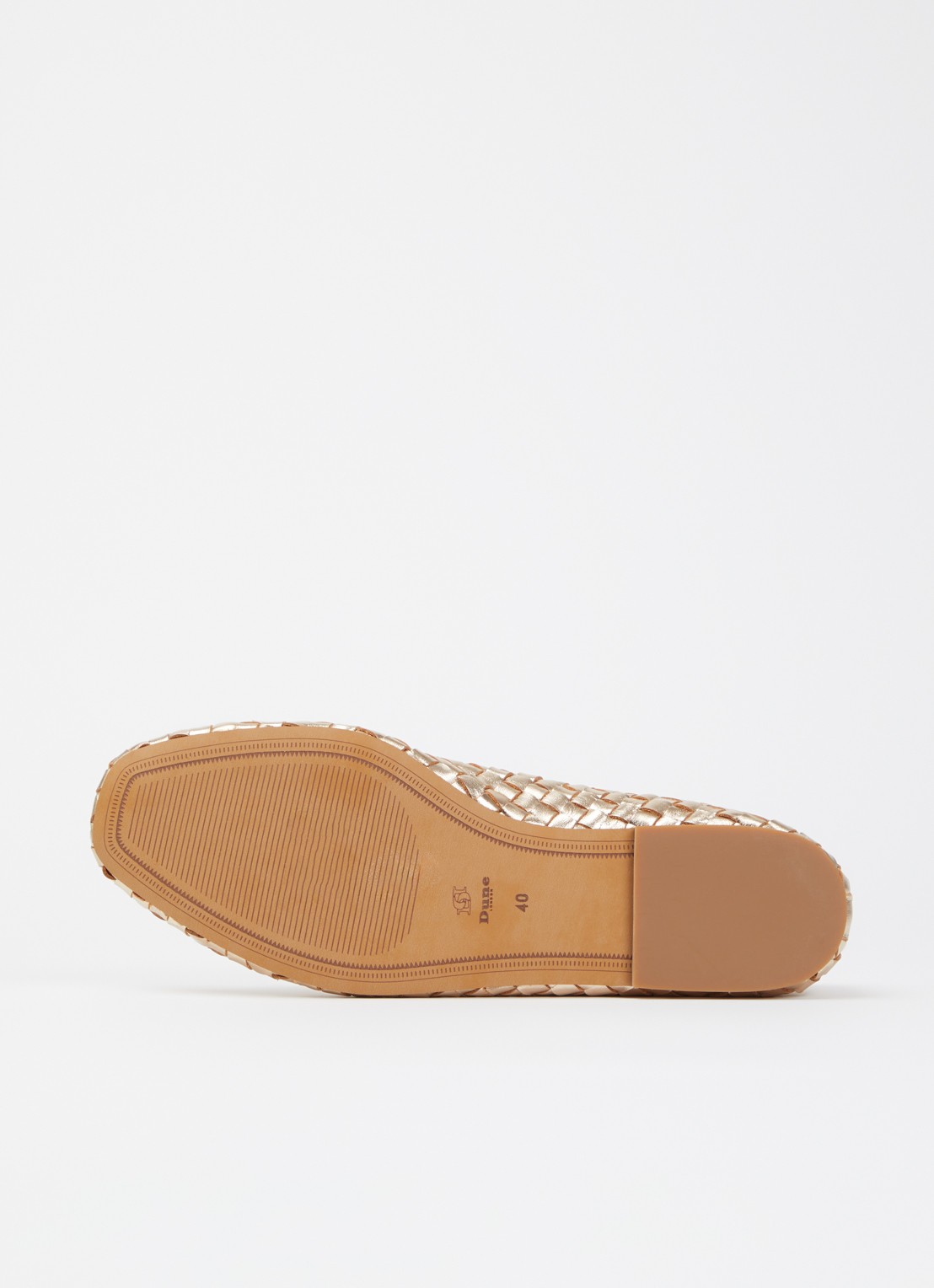 Dune London Wide Fit Heat ballerina van leer - detail 4 goud
