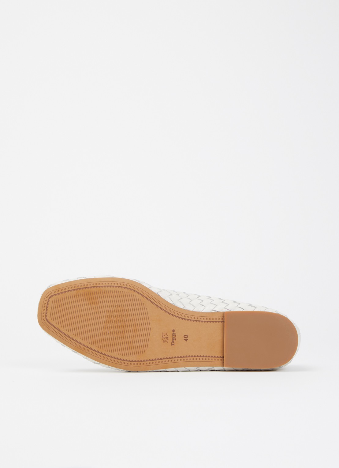 Dune London Wide Fit Heat ballerina van leer - detail 3 gebroken wit