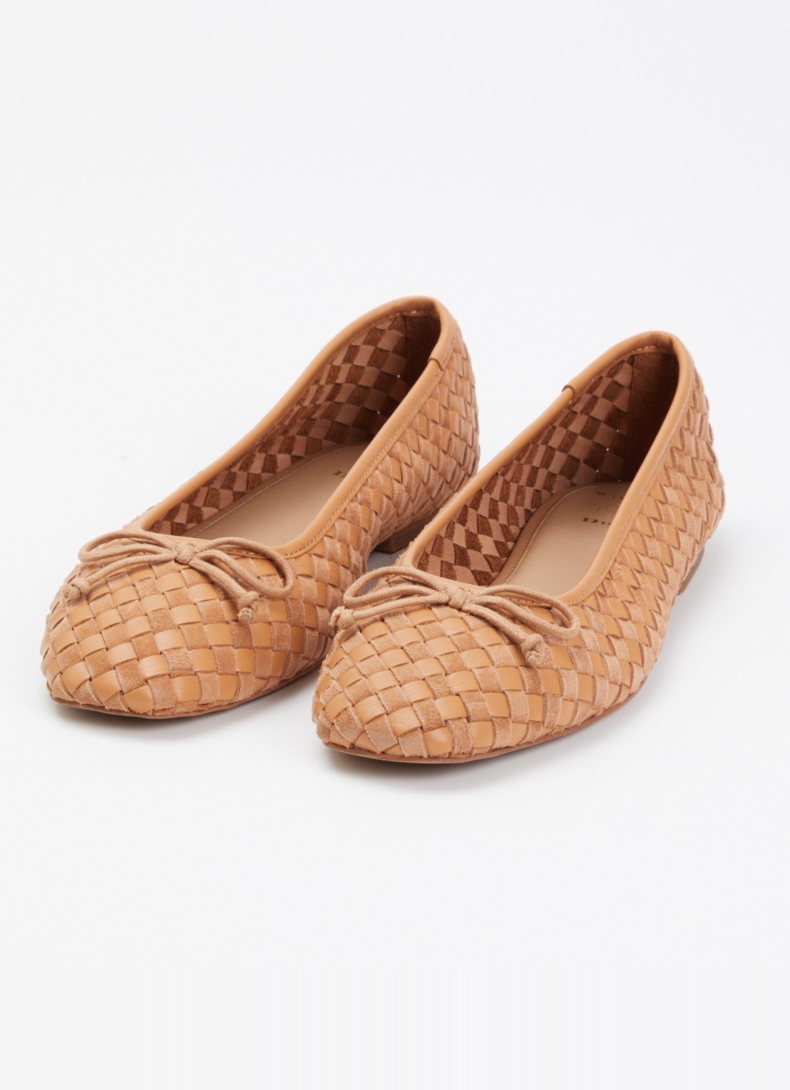 Dune London Wide Fit Heat ballerina van leer - detail 2 bruin