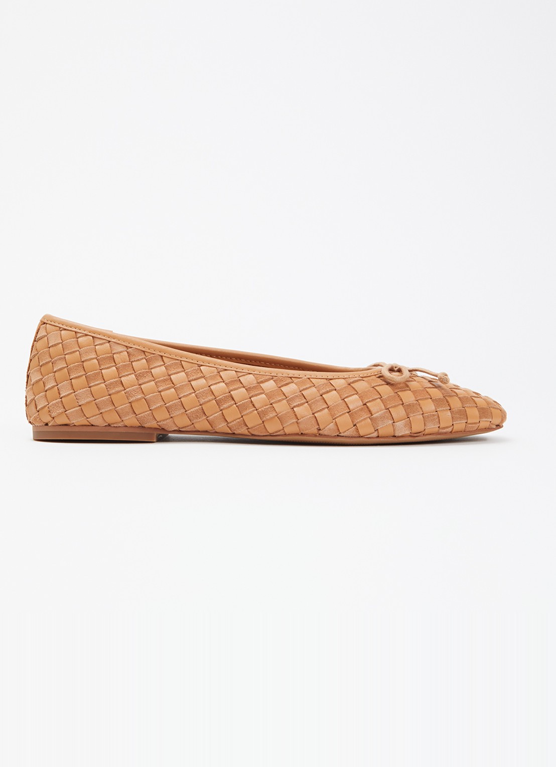 Dune London Wide Fit Heat ballerina van leer - voorkant bruin