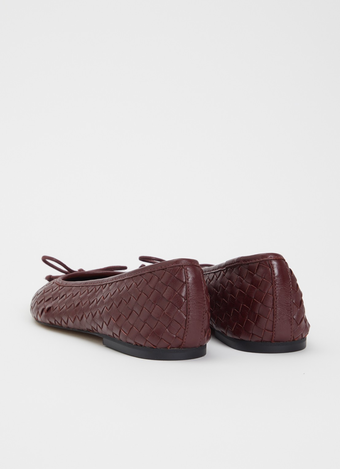 Dune London Wide Fit Heat ballerina van leer - achterkant 4 roodbruin