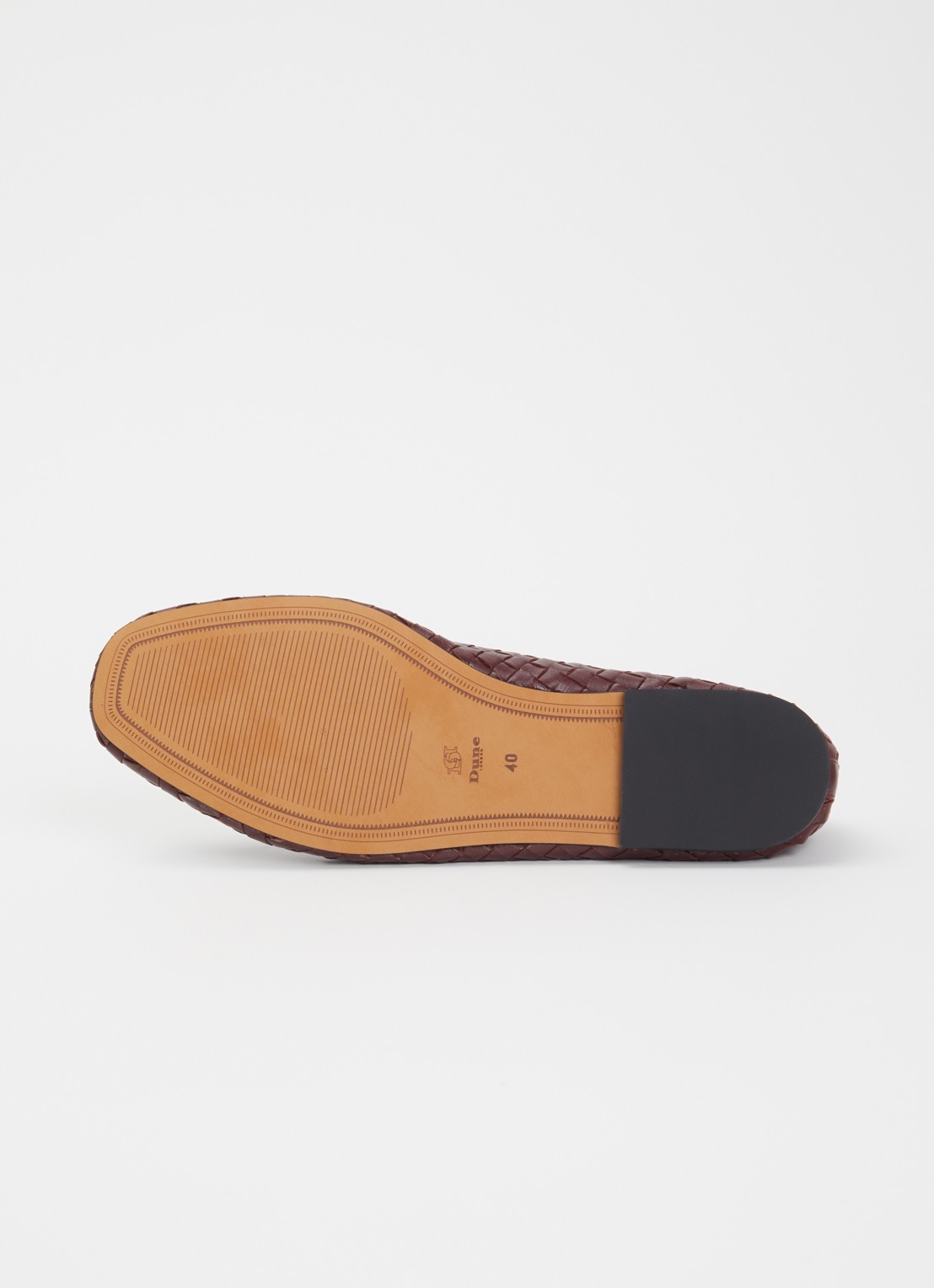 Dune London Wide Fit Heat ballerina van leer - detail 3 roodbruin