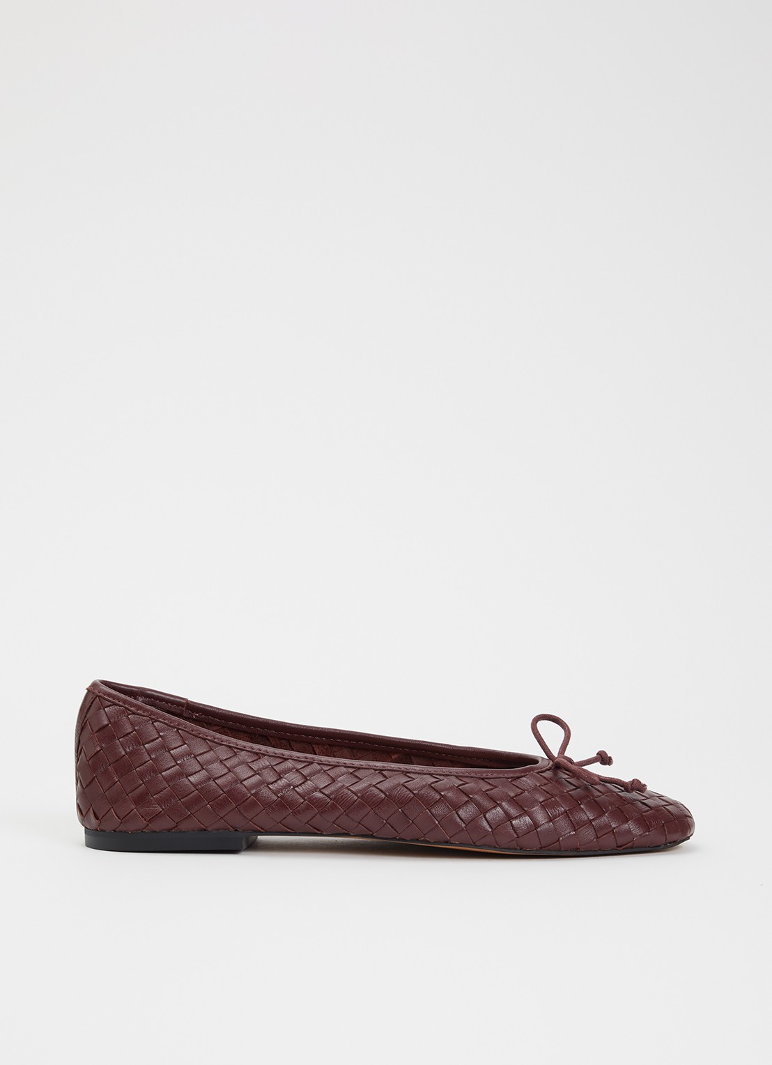 Dune London Wide Fit Heat ballerina van leer - voorkant 5 roodbruin