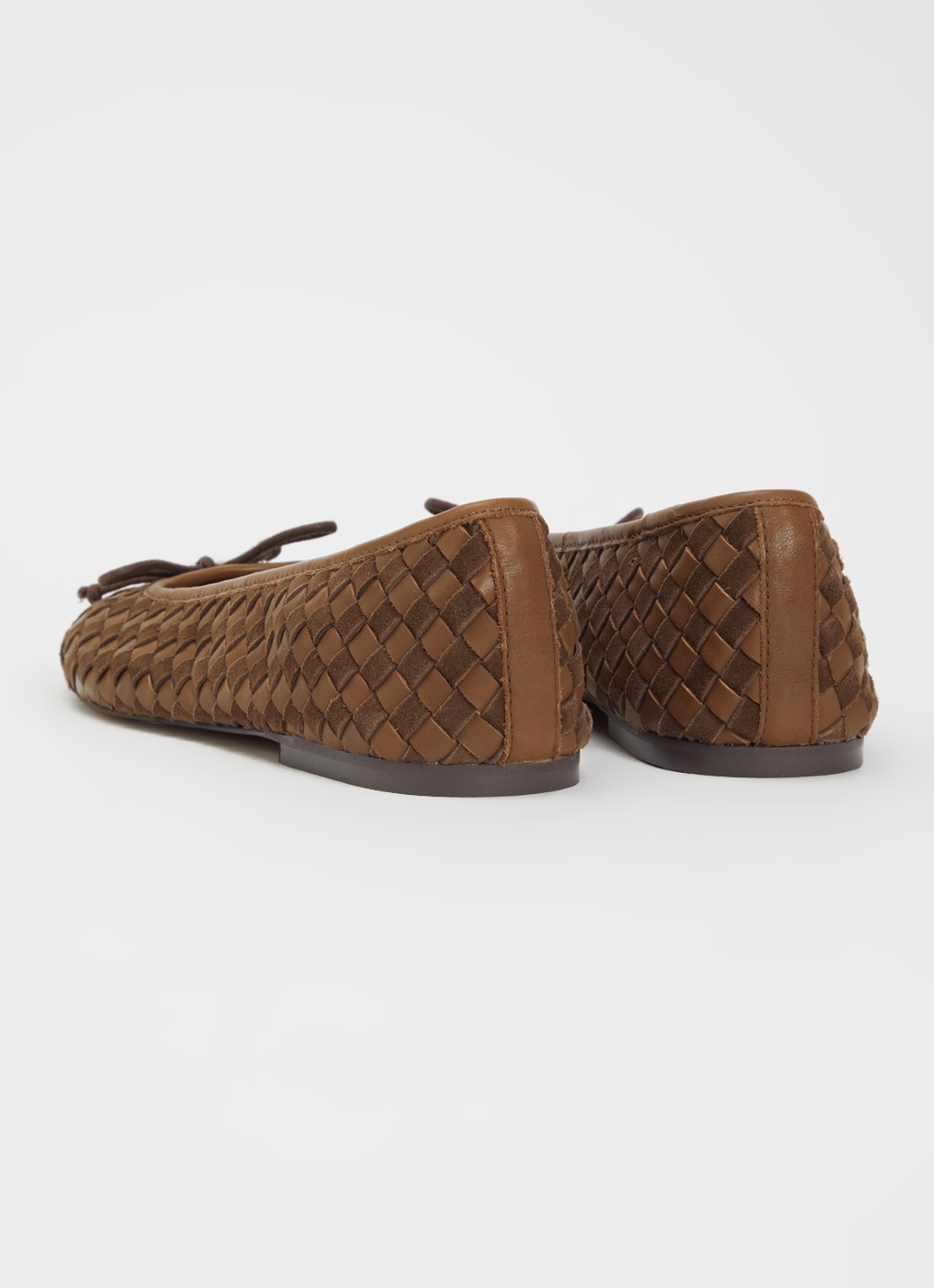 Dune London Wide Fit Heat ballerina van leer - achterkant 4 853brown-leather_mix