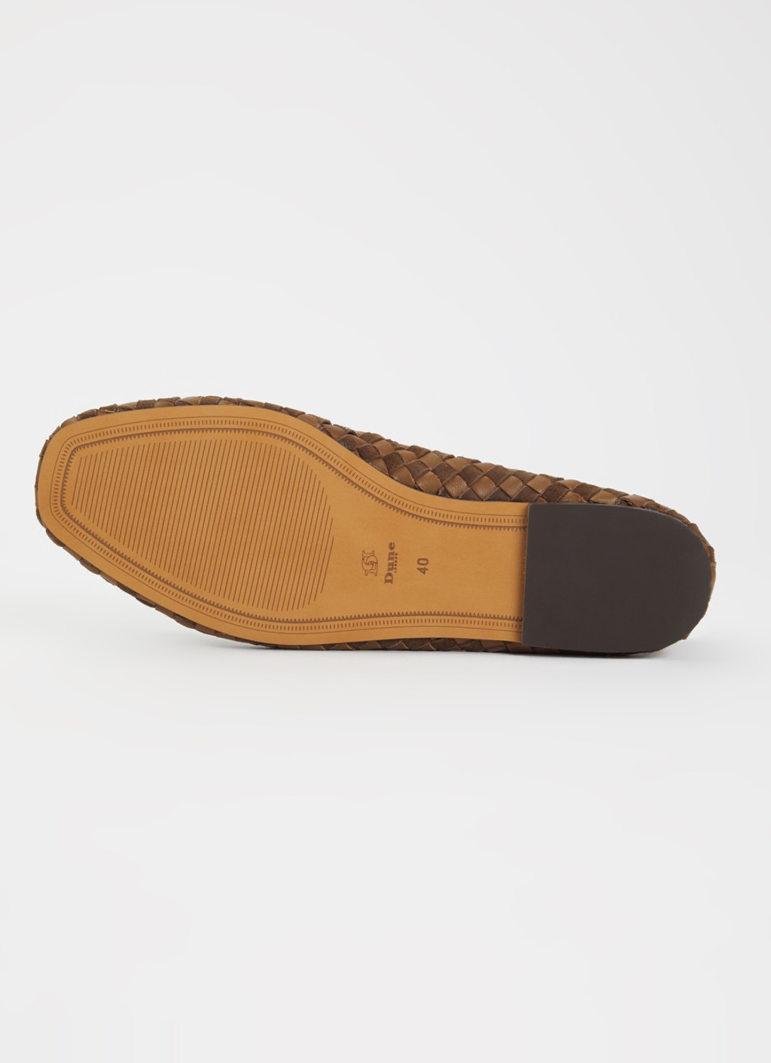 Dune London Wide Fit Heat ballerina van leer - detail 3 853brown-leather_mix