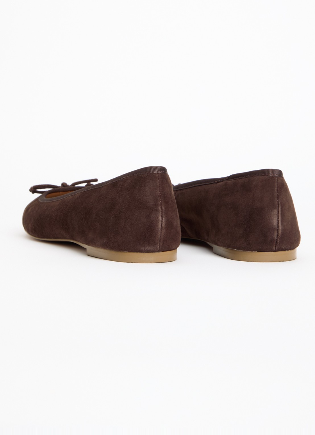 Dune London Wide Fit Helenne ballerina met gestrikt detail - achterkant 5 donkerbruin