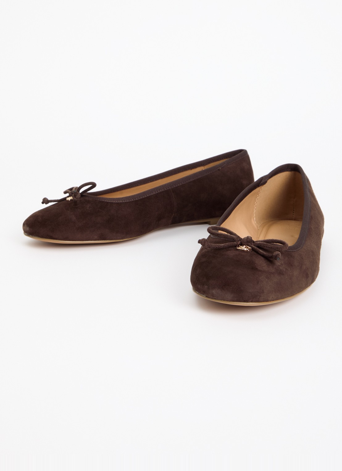 Dune London Wide Fit Helenne ballerina met gestrikt detail - detail 2 donkerbruin