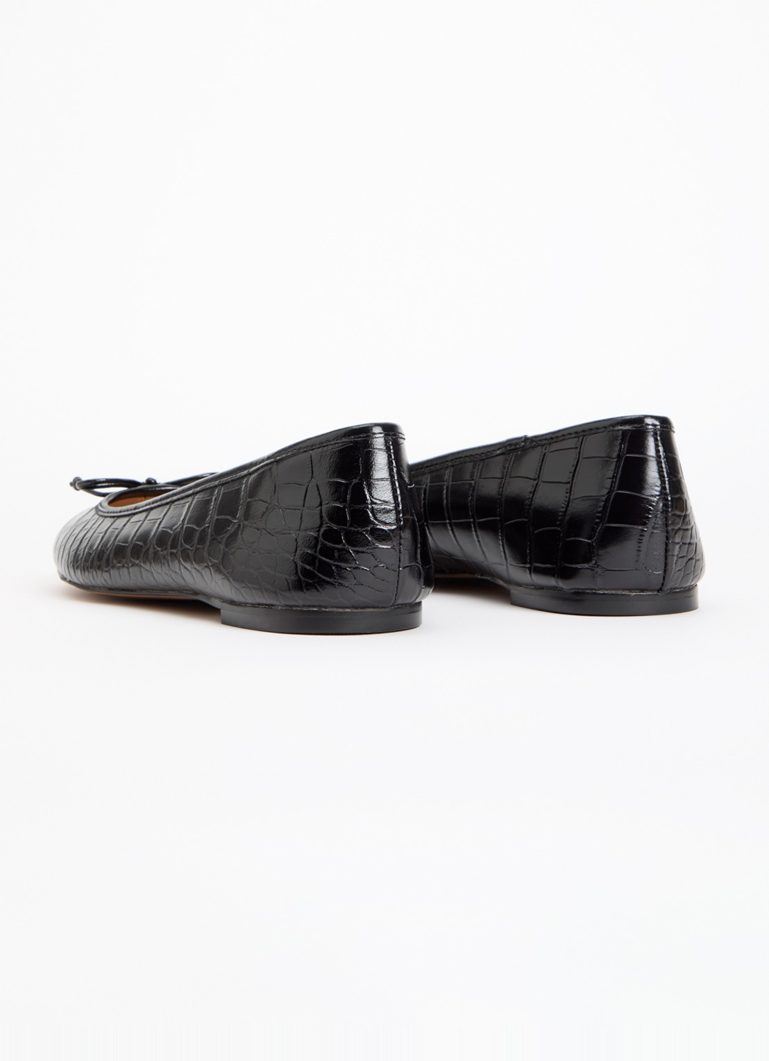 Dune London Wide Fit Helenne ballerina met gestrikt detail - achterkant 5 zwart