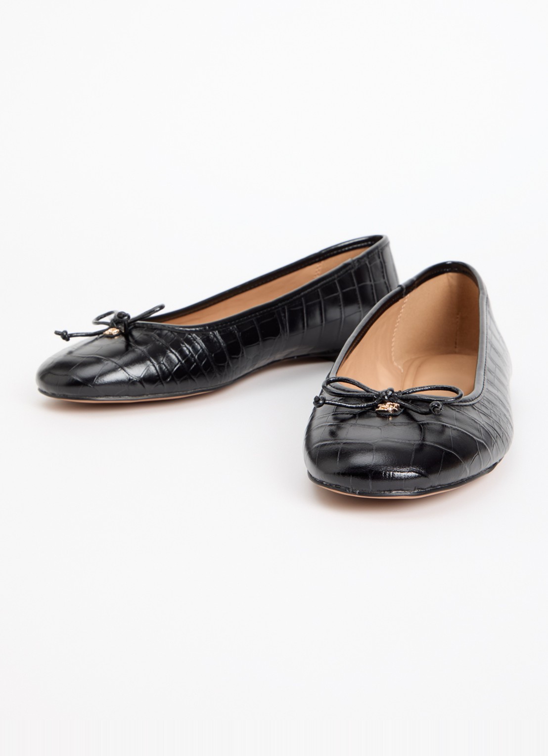 Dune London Wide Fit Helenne ballerina met gestrikt detail - detail 2 zwart