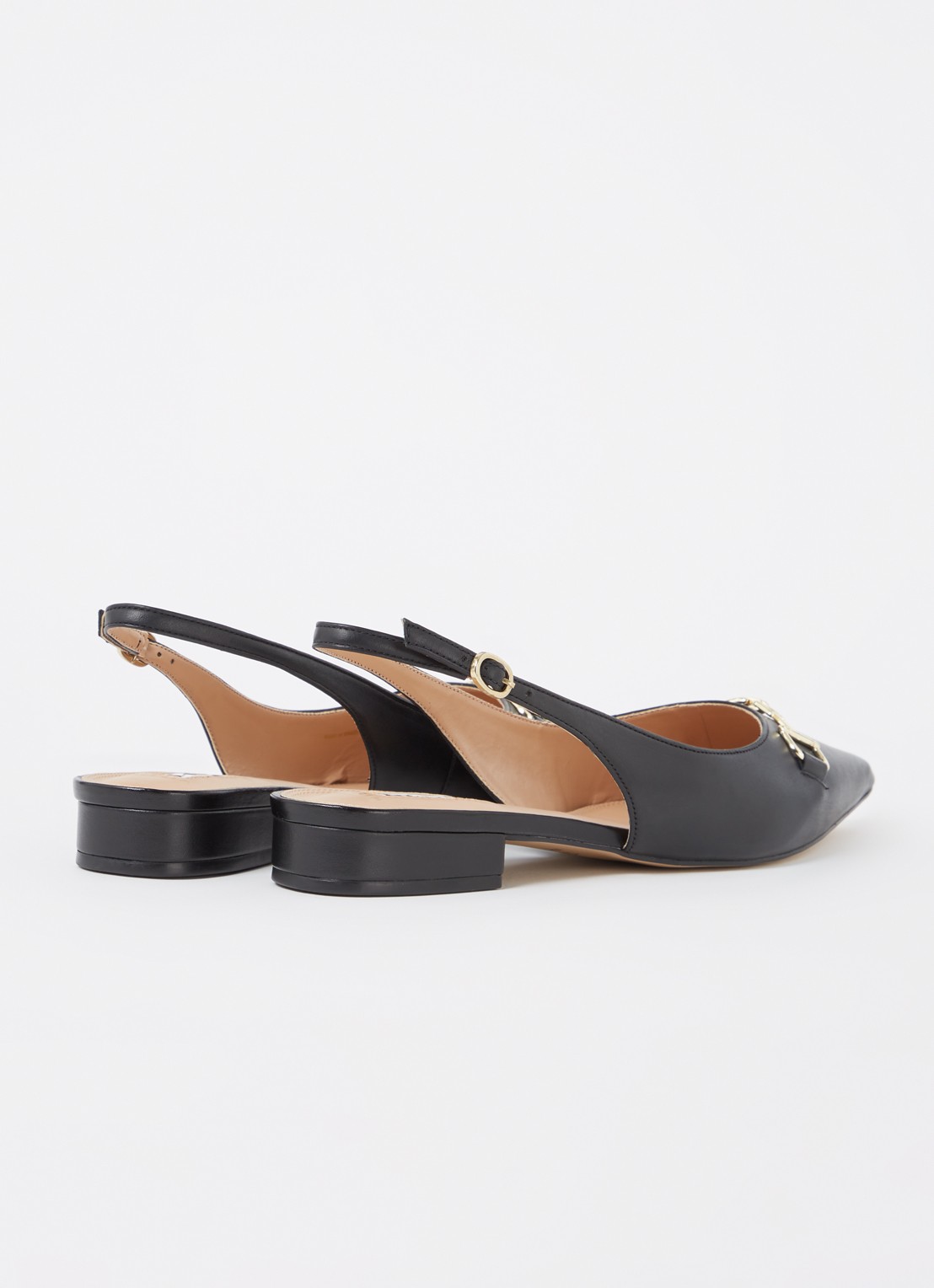 Dune London Wide Fit Hopeful slingback van leer - achterkant 5 zwart