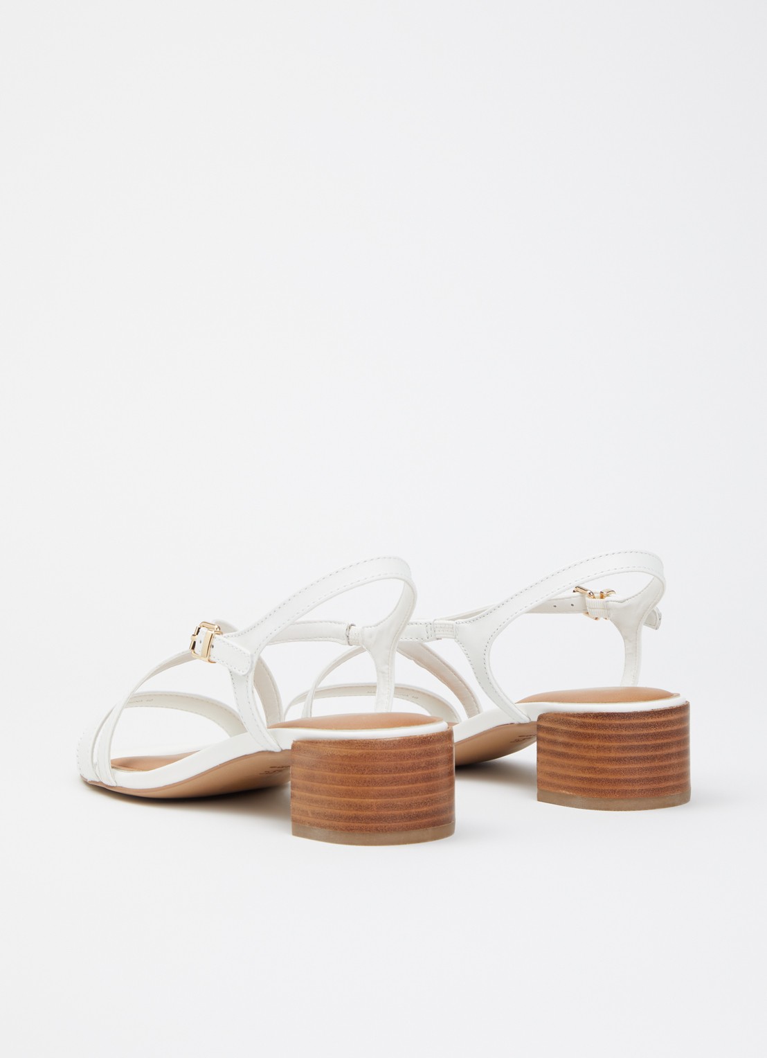 Dune London Wide Fit Jordin sandalette van leer - achterkant wit