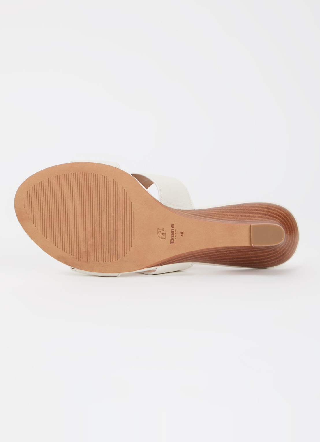 Dune London Wide Fit Kacie sleehak van leer - detail 4 wit
