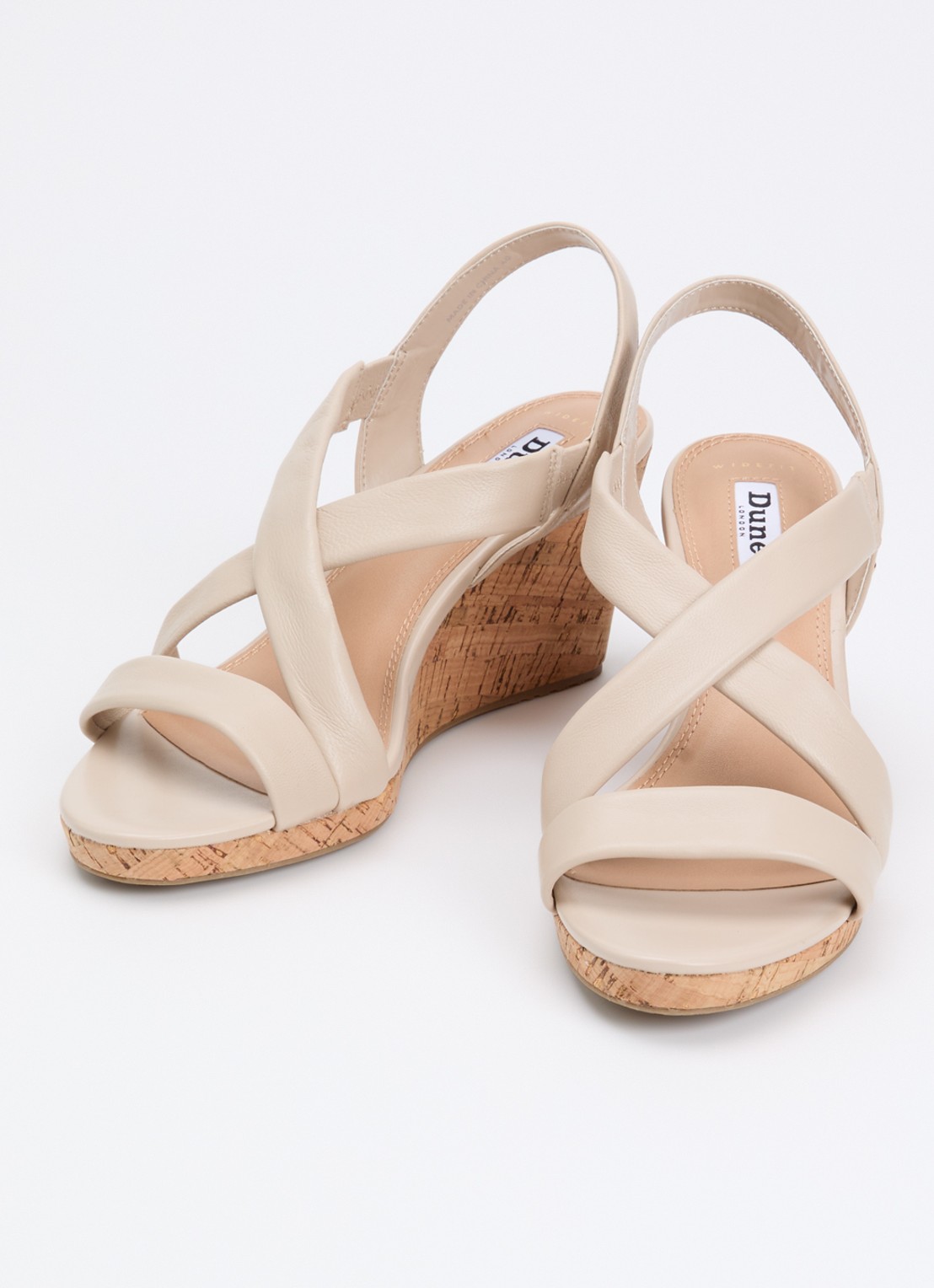 Dune London Wide Fit Kamies sleehak van leer - detail 3 creme