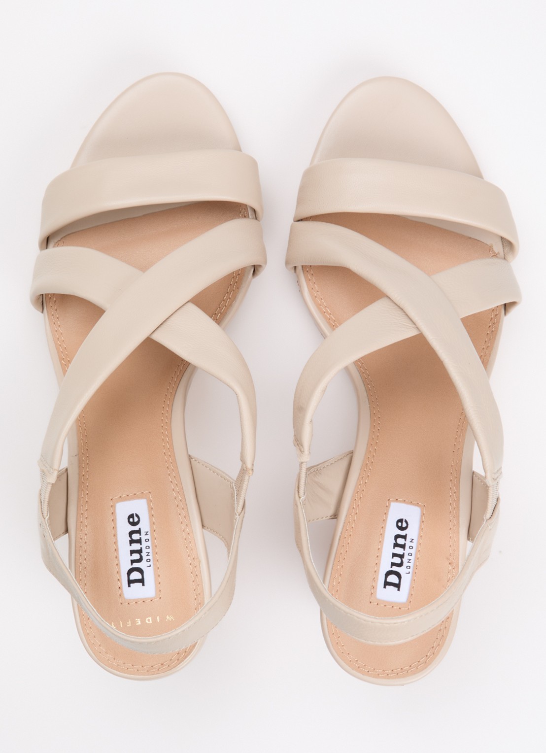 Dune London Wide Fit Kamies sleehak van leer - detail 4 creme