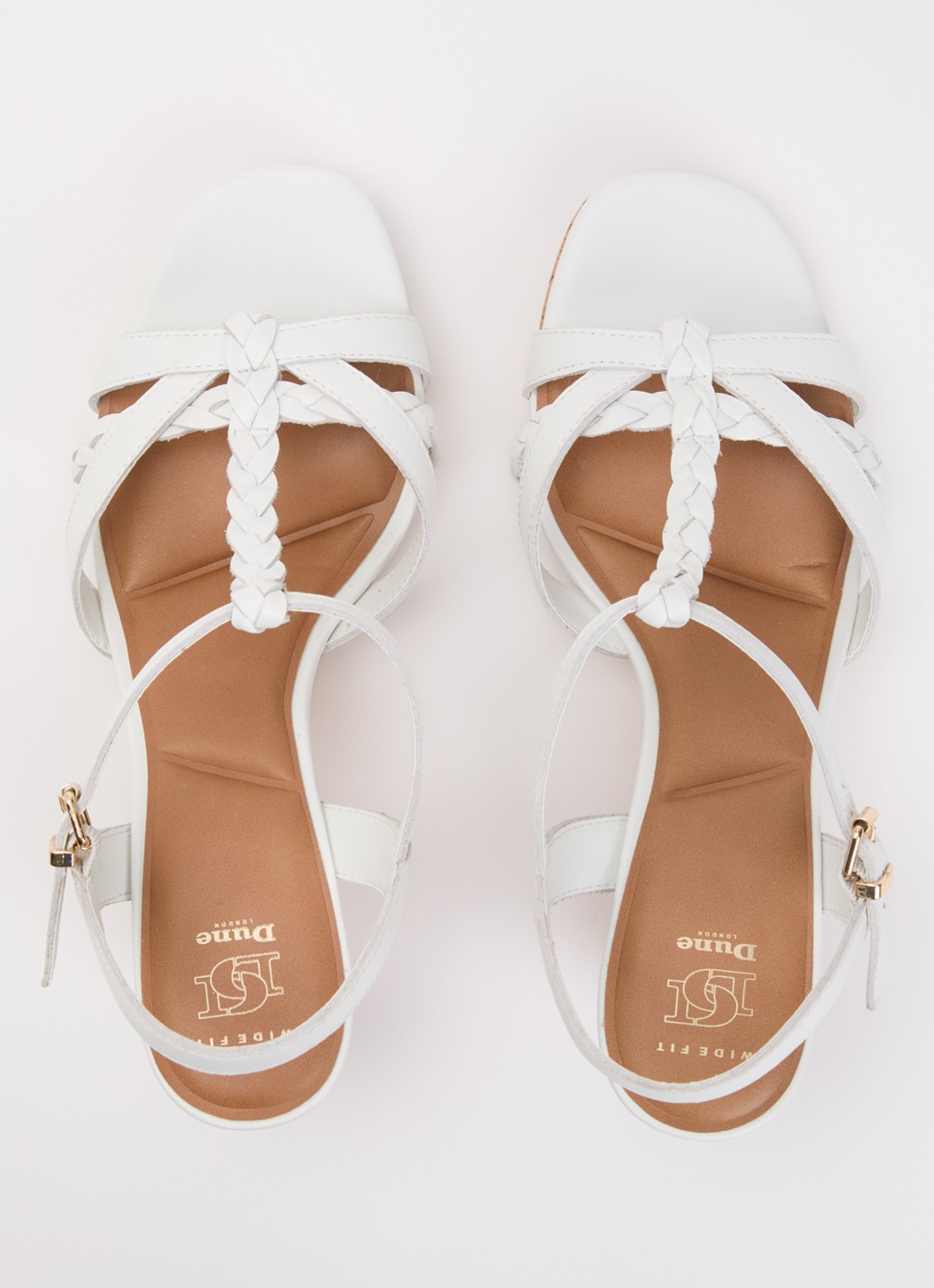 Dune London Wide Fit Karly sandalette van leer - detail 4 wit