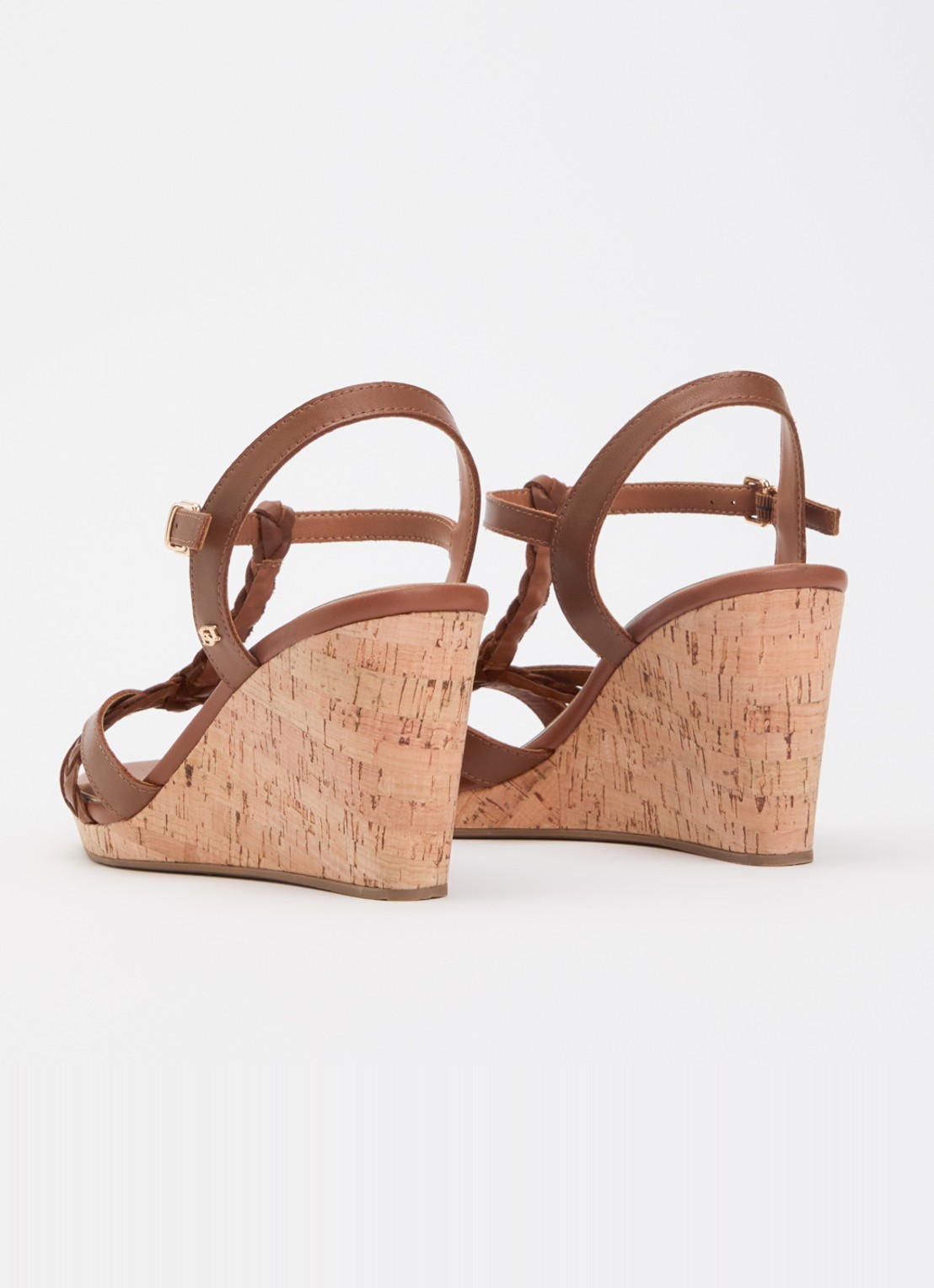 Dune London Wide Fit Karly sandalette van leer - achterkant 5 bruin