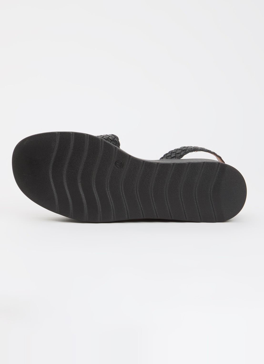 Dune London Wide Fit Kerbie sleehak van leer met gevlochten details - detail 4 zwart