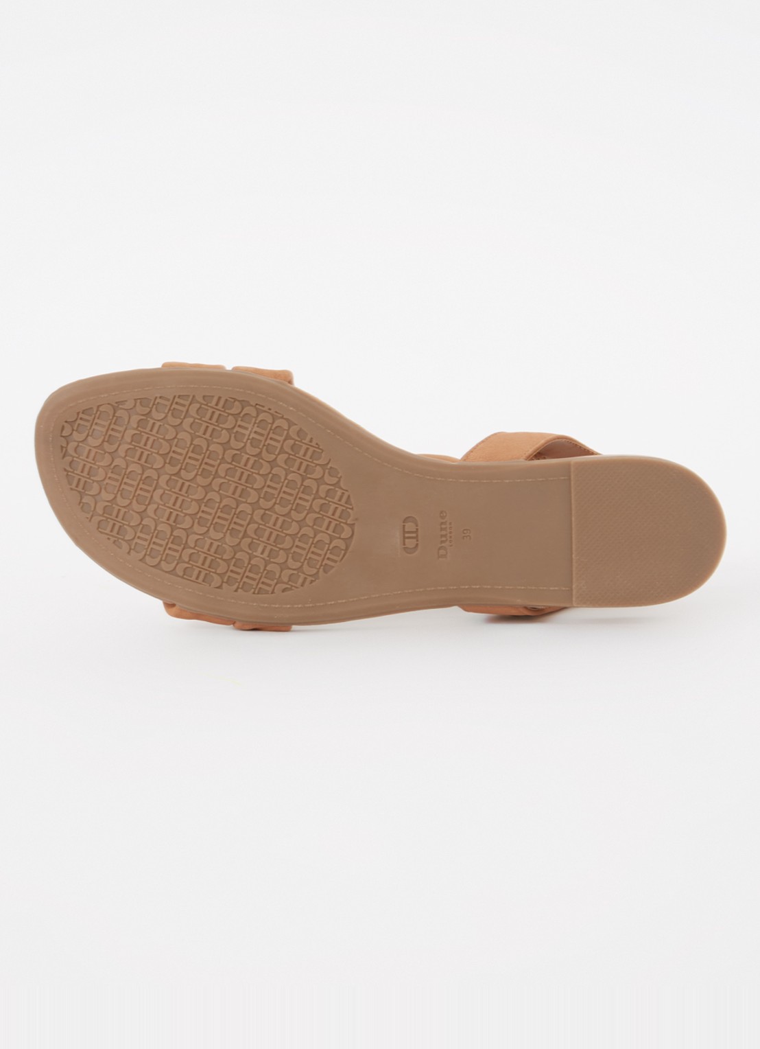 Dune London Wide Fit Landies sandaal van leer - detail 4 camel
