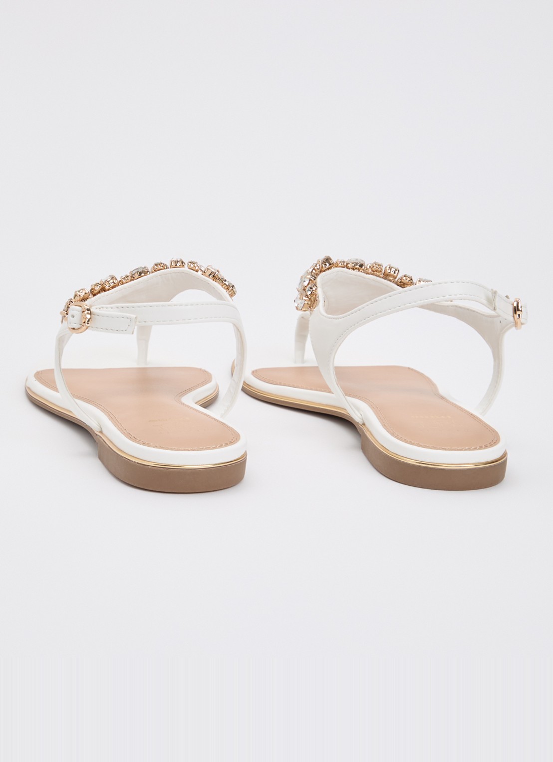 Dune London Wide Fit Life sandaal met strass - achterkant wit