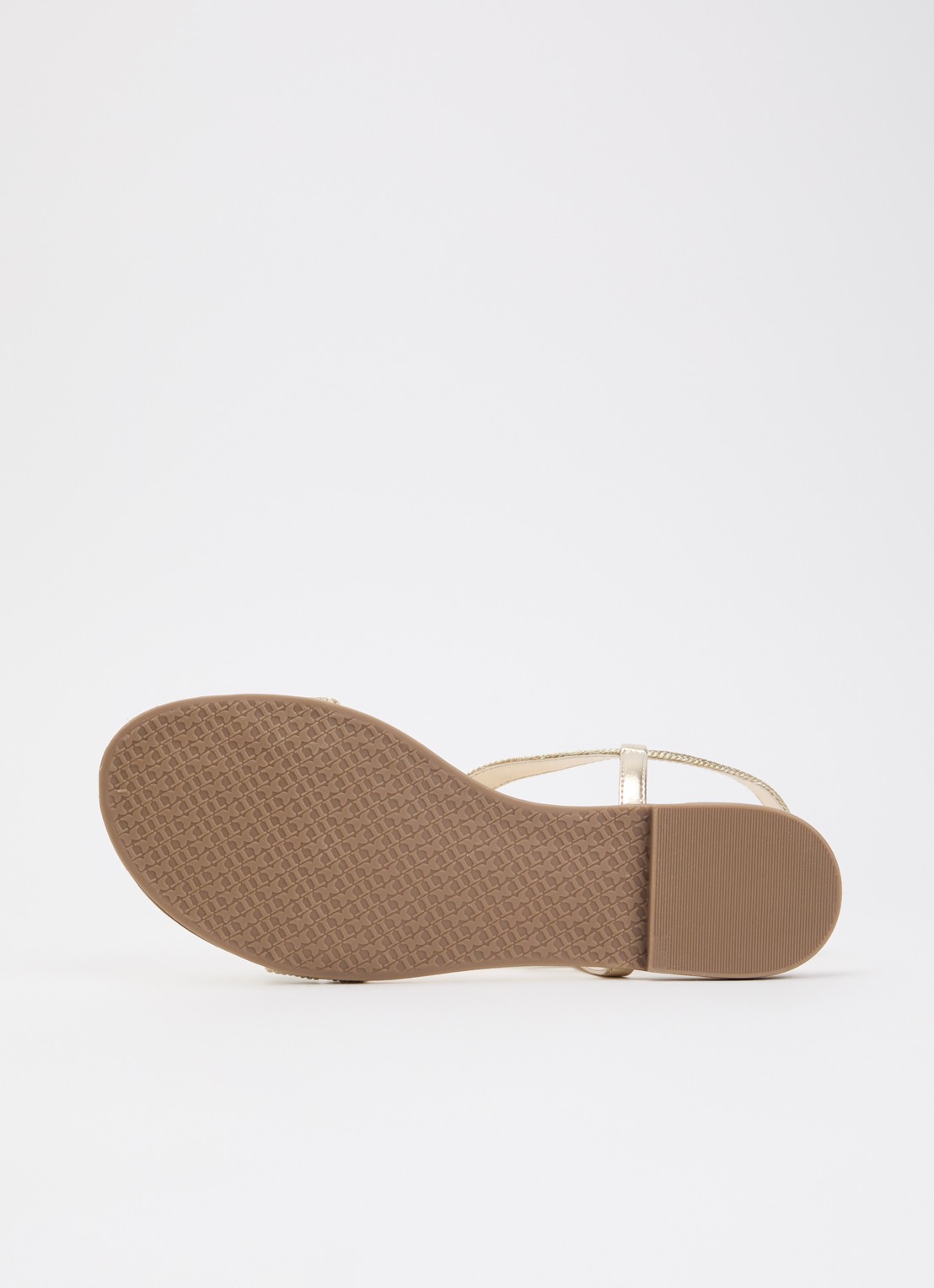 Dune London Wide Fit Lope sandaal van leer met metallic finish - detail 4 goud