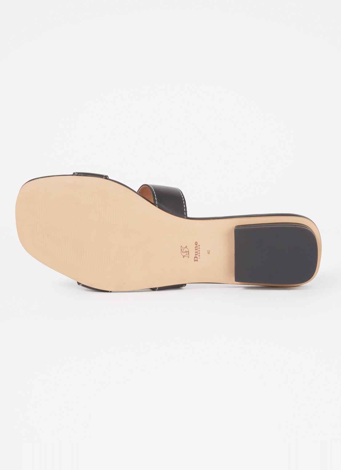 Dune London Wide Fit Loupe sandaal van leer - detail 5 zwart