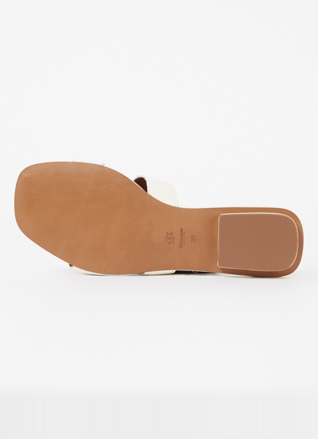Dune London Wide Fit Loupe slipper van leer - detail 3 gebroken wit