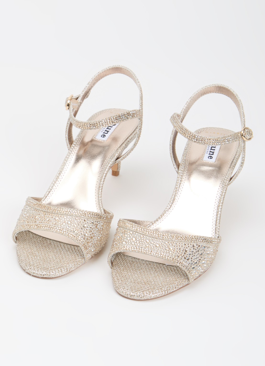 Dune London Wide Fit Manicure sandalette met strass - detail 2 zilver
