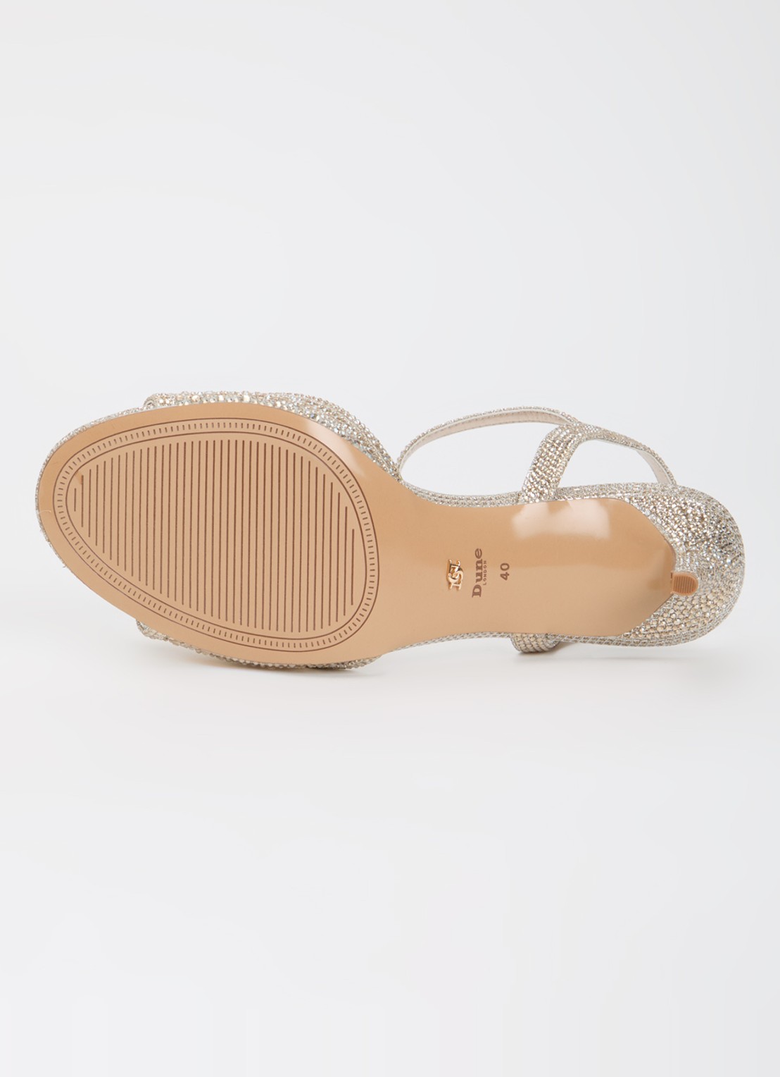 Dune London Wide Fit Manicure sandalette met strass - detail 4 zilver