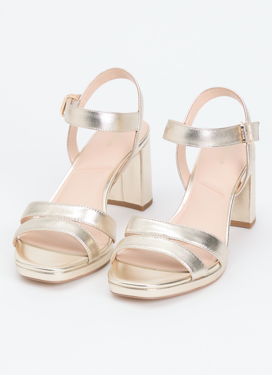 Dune London Wide Fit Manifesting sandalette van suède - detail 3 goud