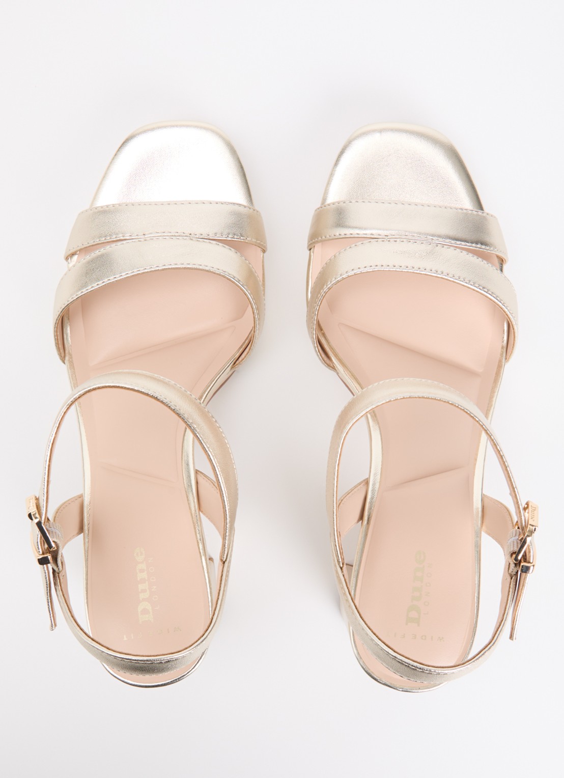 Dune London Wide Fit Manifesting sandalette van suède - detail 4 goud