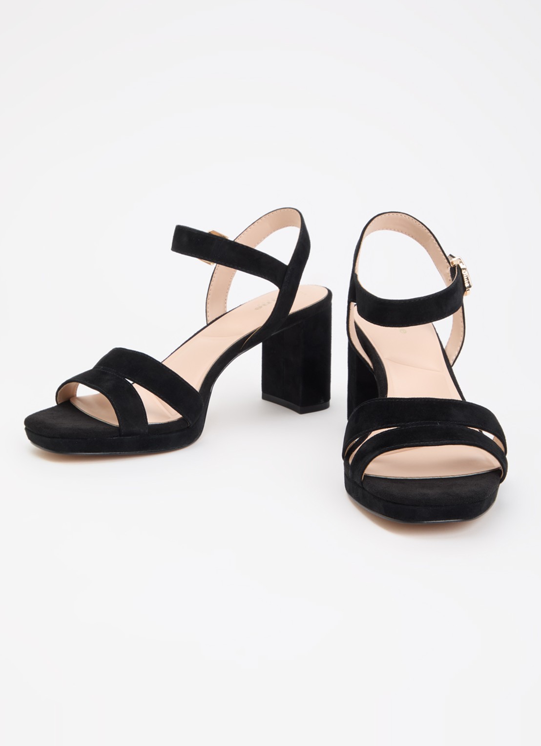 Dune London Wide Fit Manifesting sandalette van suède - detail 3 zwart