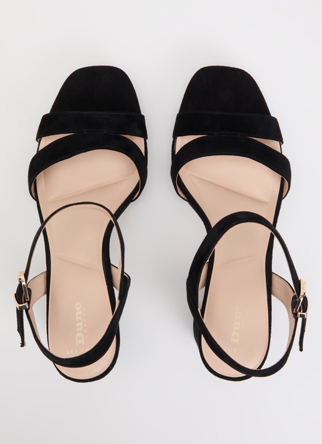 Dune London Wide Fit Manifesting sandalette van suède - detail 4 zwart