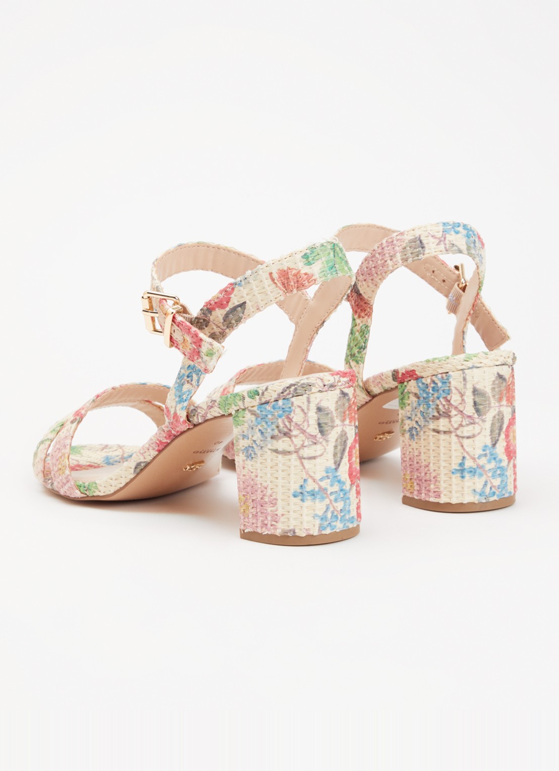 Dune London Wide Fit Merisa sandalette van leer - achterkant 5 creme