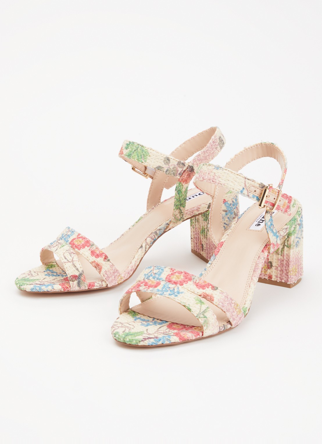 Dune London Wide Fit Merisa sandalette van leer - detail creme