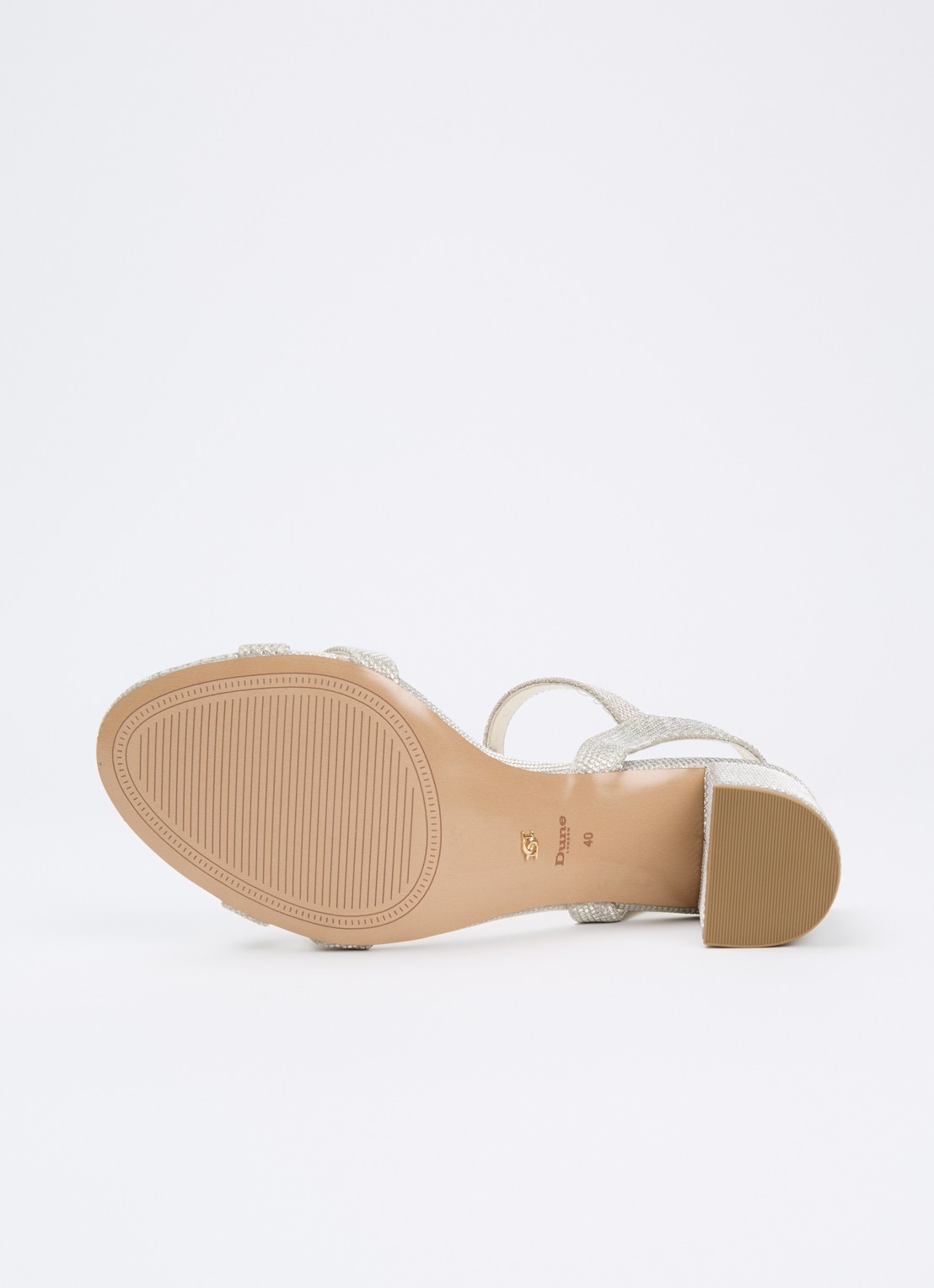 Dune London Wide Fit Merisa sandalette van leer - detail 3 witgoud