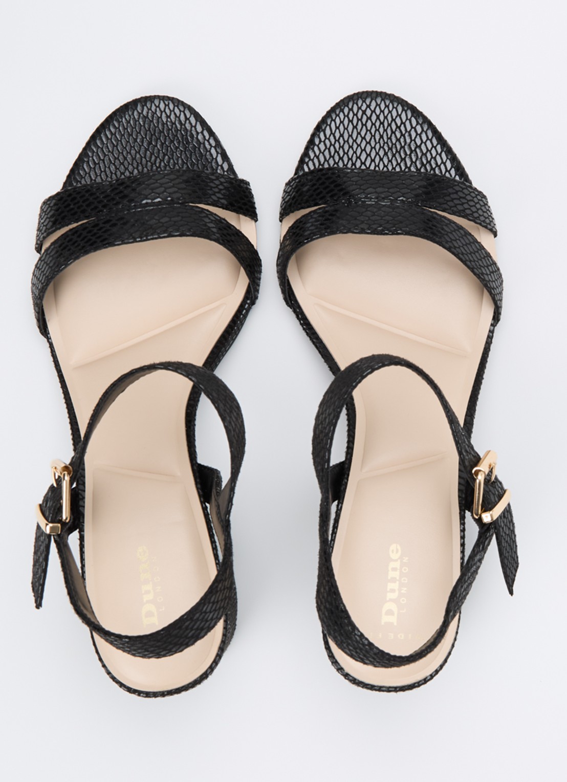 Dune London Wide Fit Merisa sandalette van leer - detail 3 antraciet