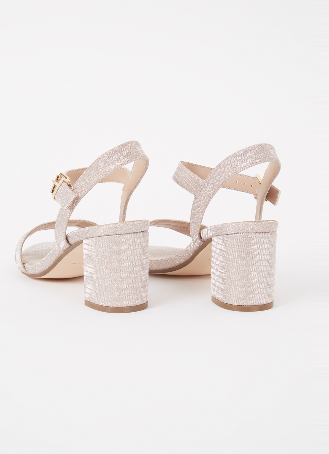 Dune London Wide Fit Merisa sandalette van leer - detail 2 roségoud