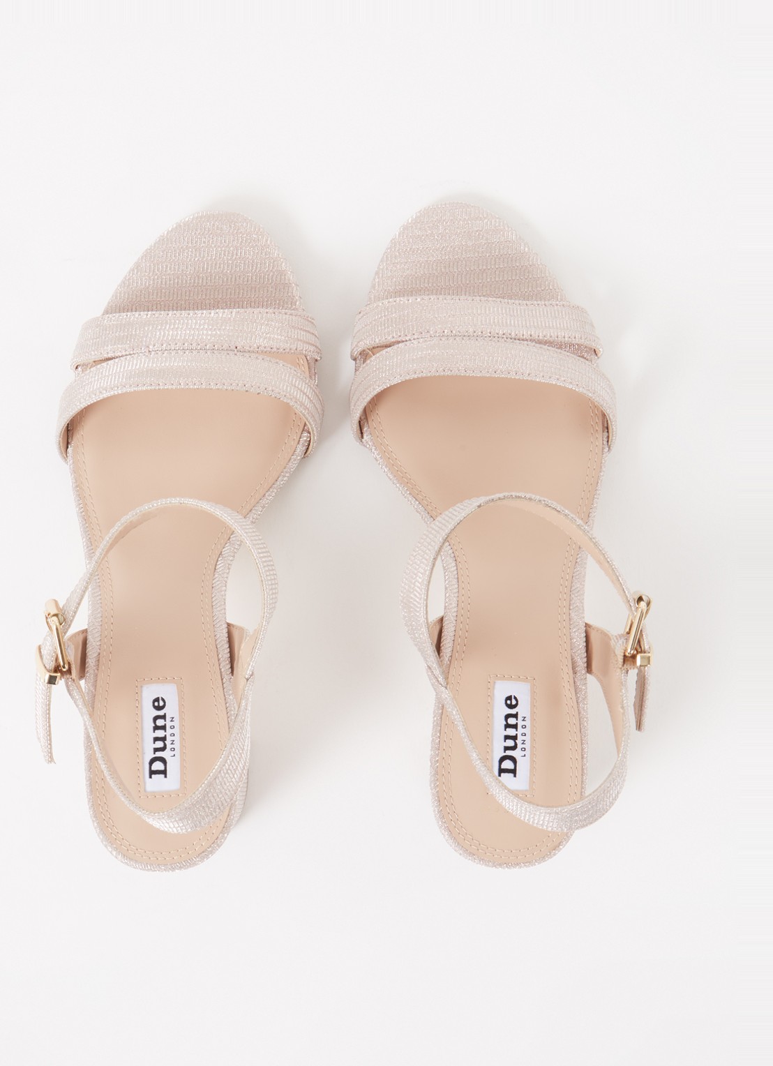 Dune London Wide Fit Merisa sandalette van leer - detail 3 roségoud