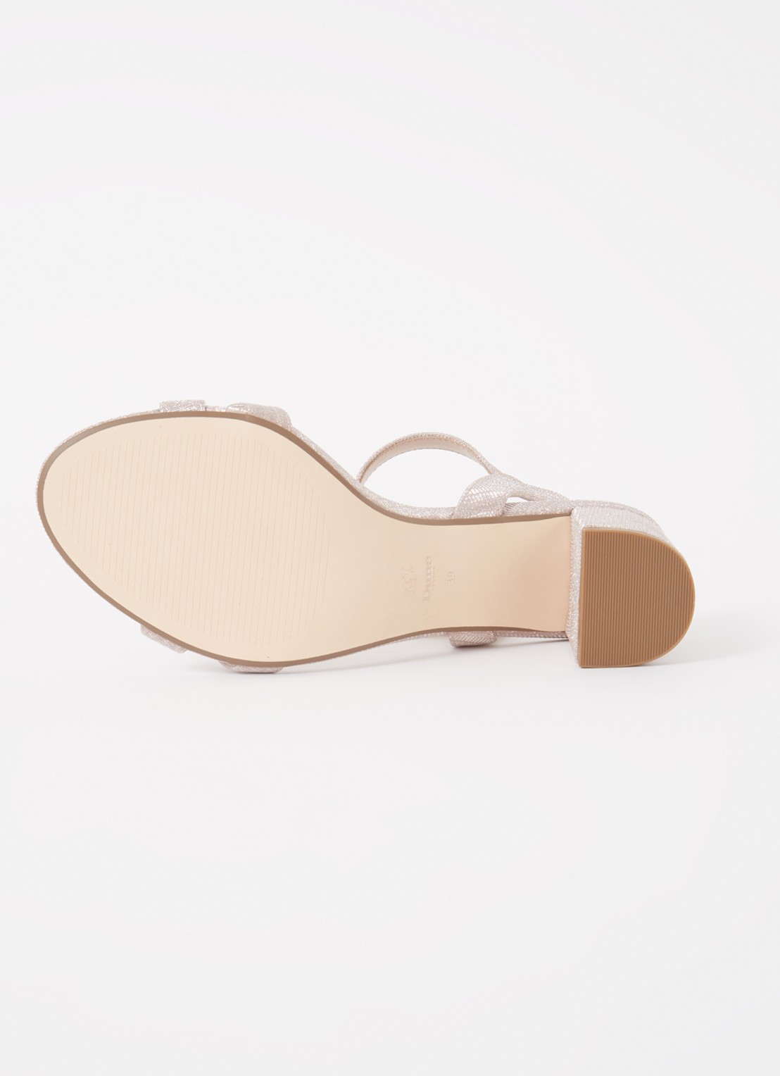 Dune London Wide Fit Merisa sandalette van leer - detail 4 roségoud