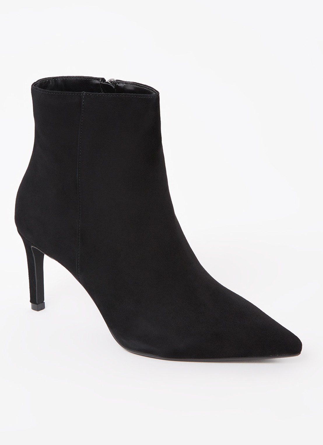 Dune London Wide Fit Obsessively enkellaarsje van suède - voorkant 4 zwart