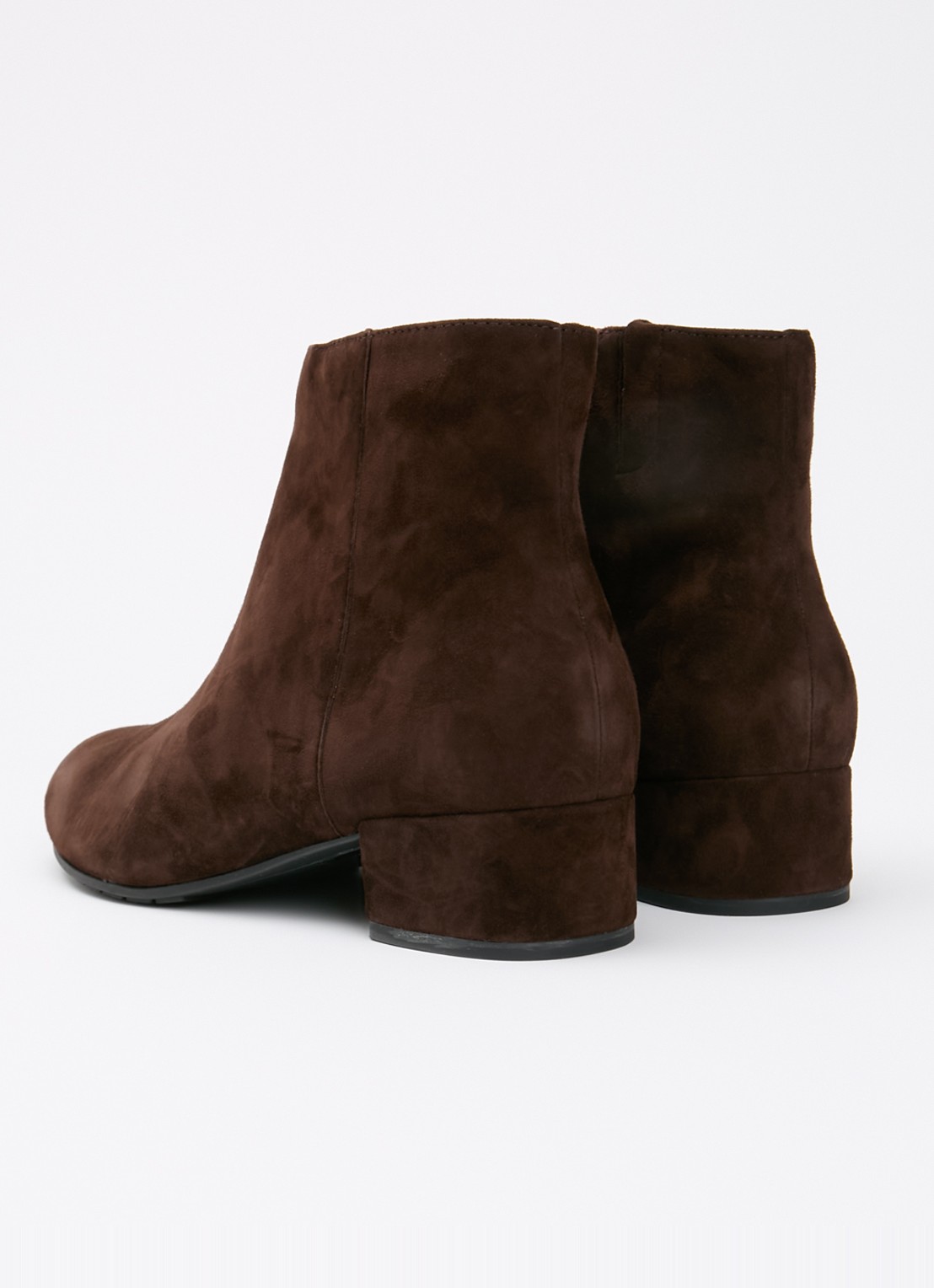 Dune London Wide Fit Pippie enkellaarsje van suède  - achterkant 3 donkerbruin