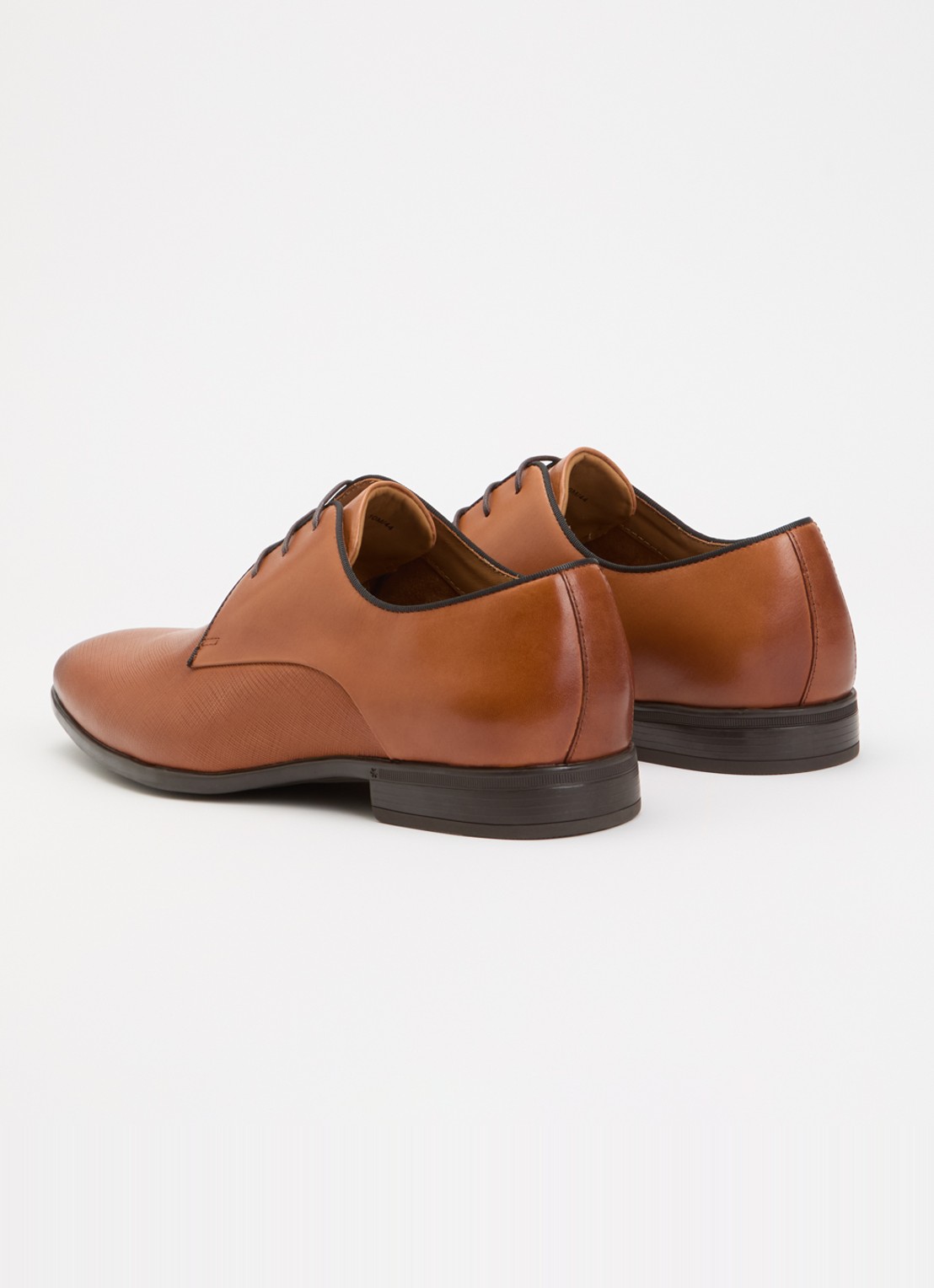 Dune London Wide Fit Saffi veterschoen van leer - achterkant bruin