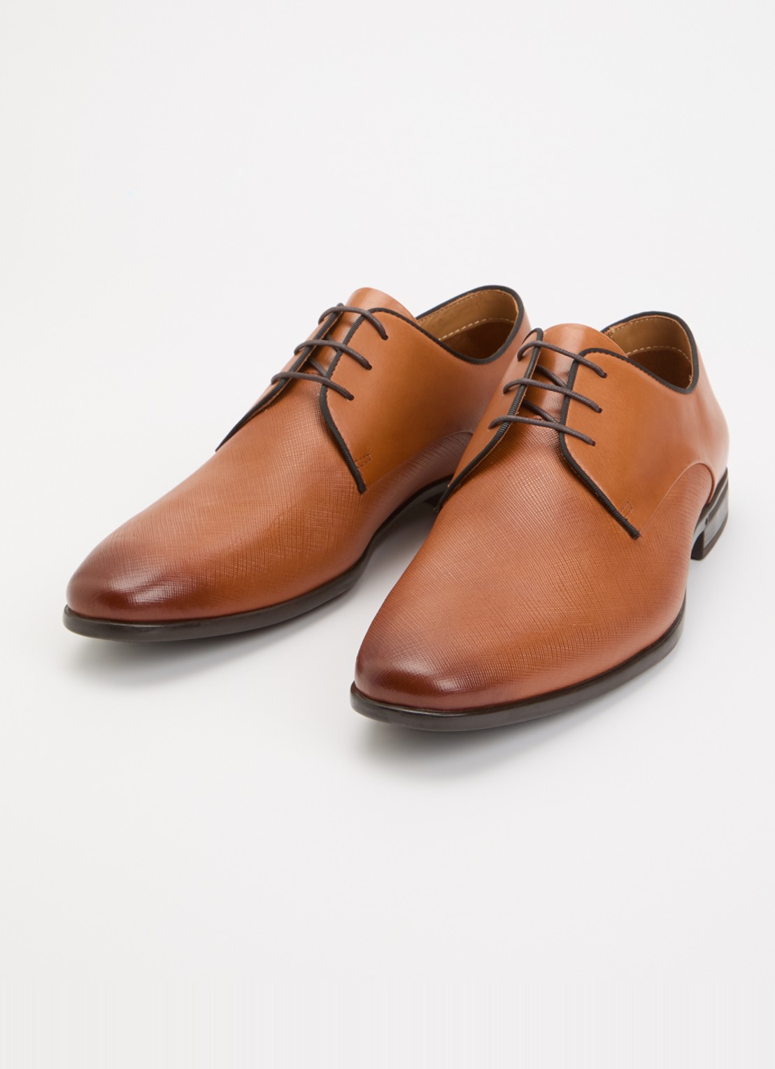 Dune London Wide Fit Saffi veterschoen van leer - detail 3 bruin