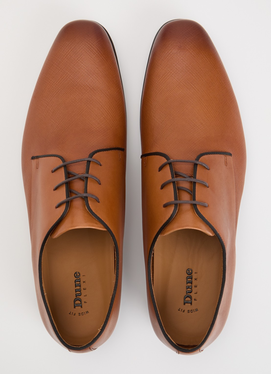 Dune London Wide Fit Saffi veterschoen van leer - detail 4 bruin