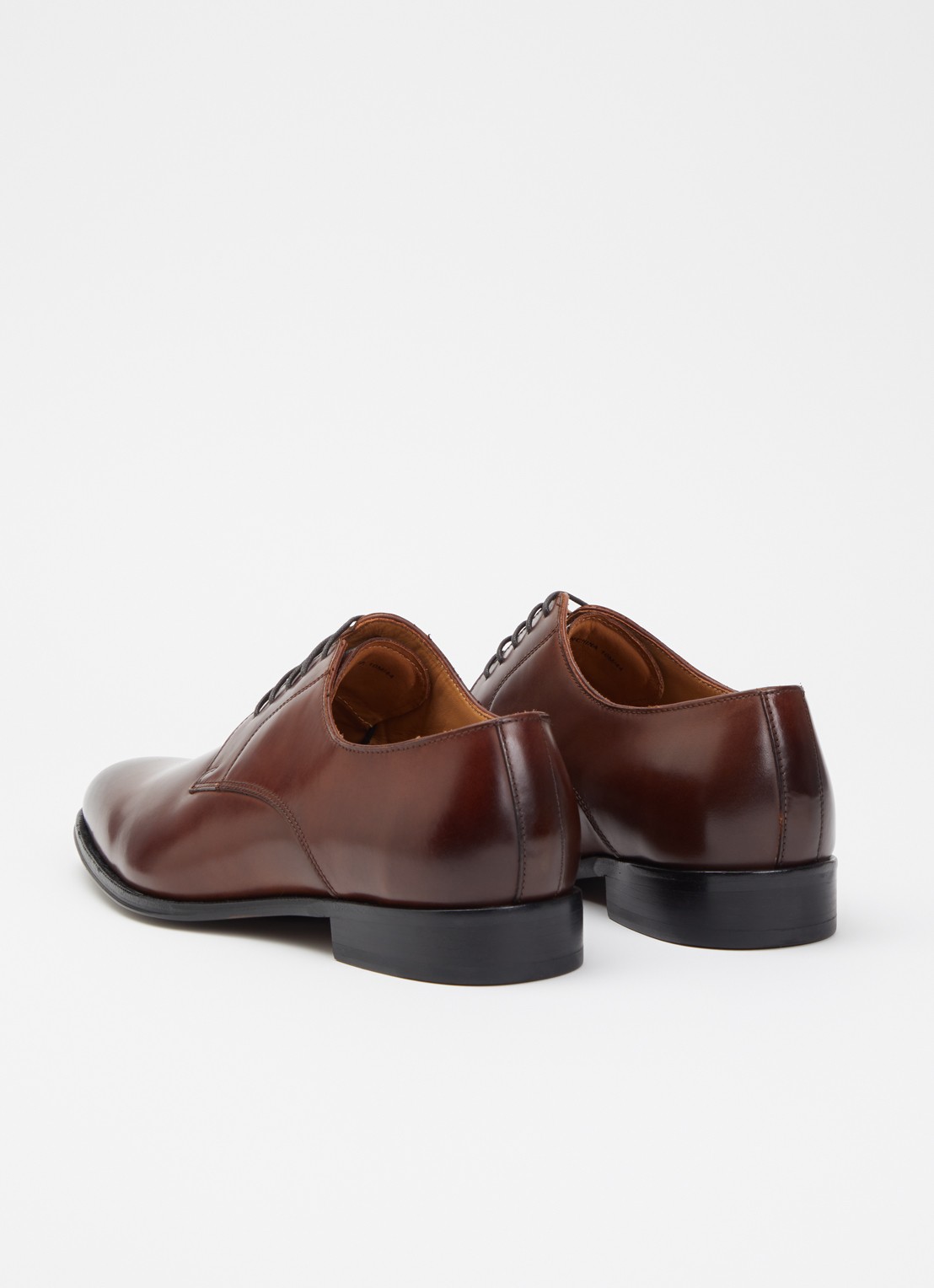 Dune London Wide Fit Salisburry veterschoen van leer  - achterkant 4 donkerbruin