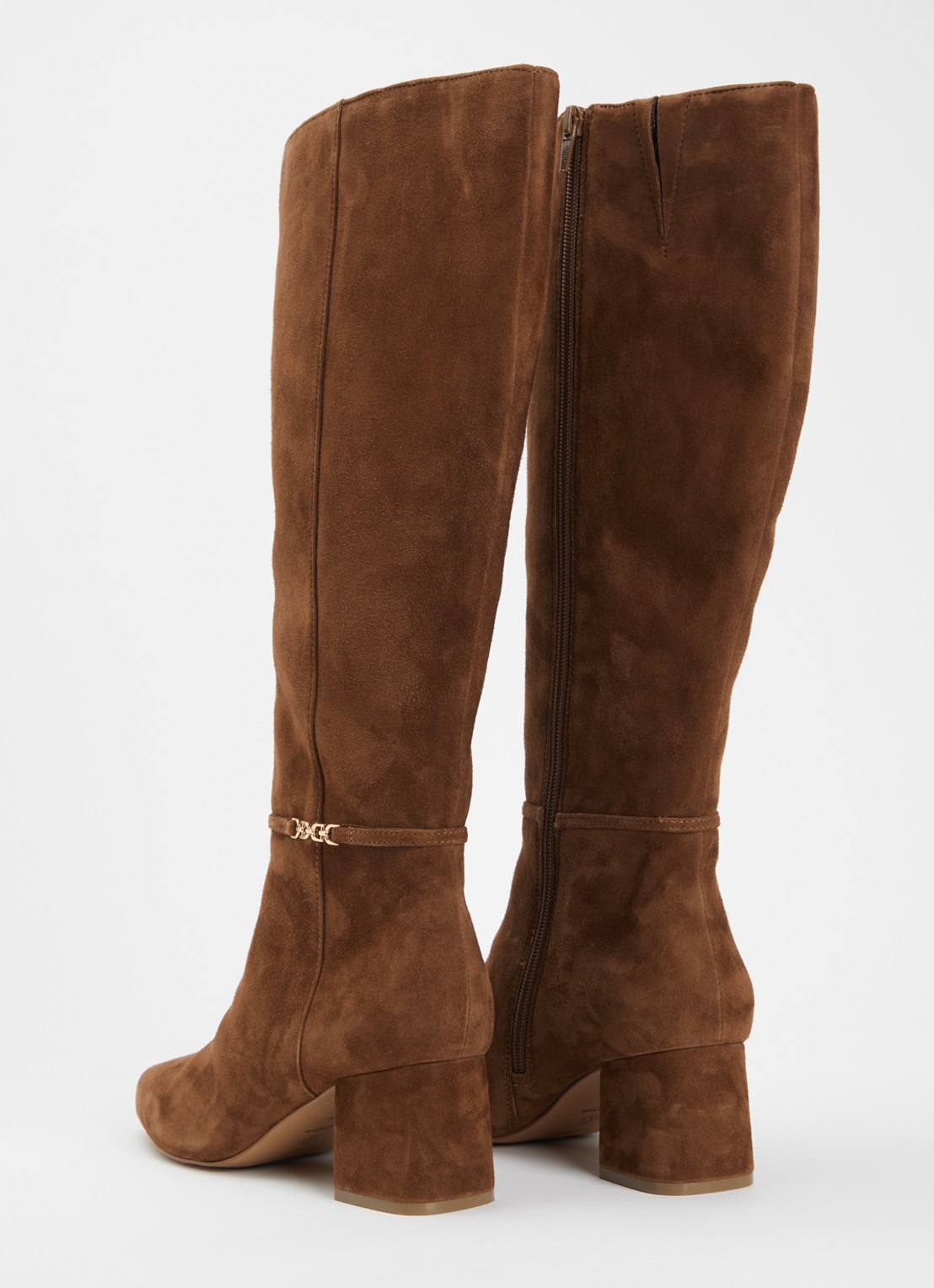 Dune London Wide Fit Sanna laars van leer - achterkant 4 bruin