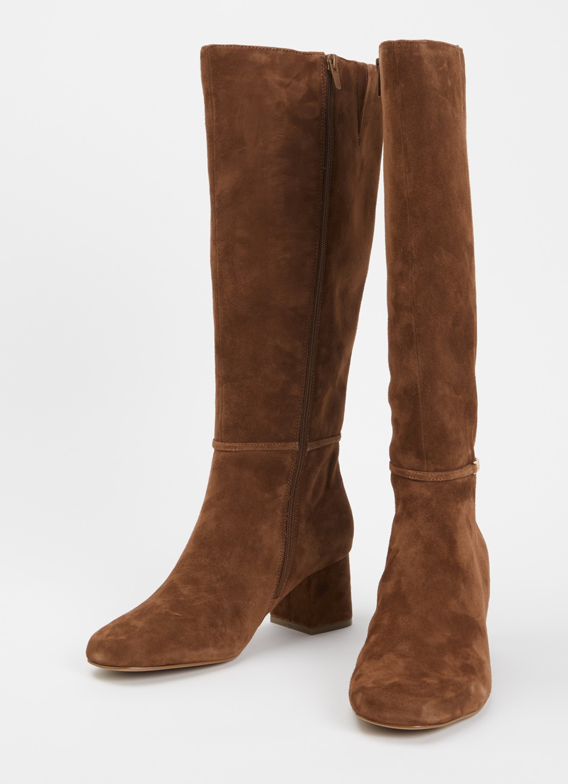 Dune London Wide Fit Sanna laars van leer - detail 2 bruin