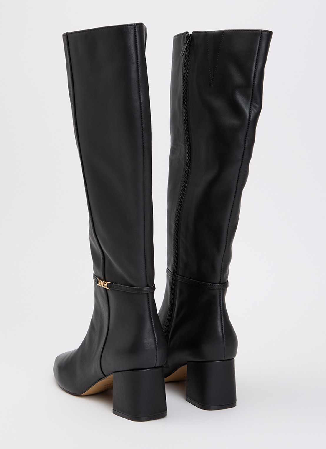 Dune London Wide Fit Sanna laars van leer - achterkant 4 zwart