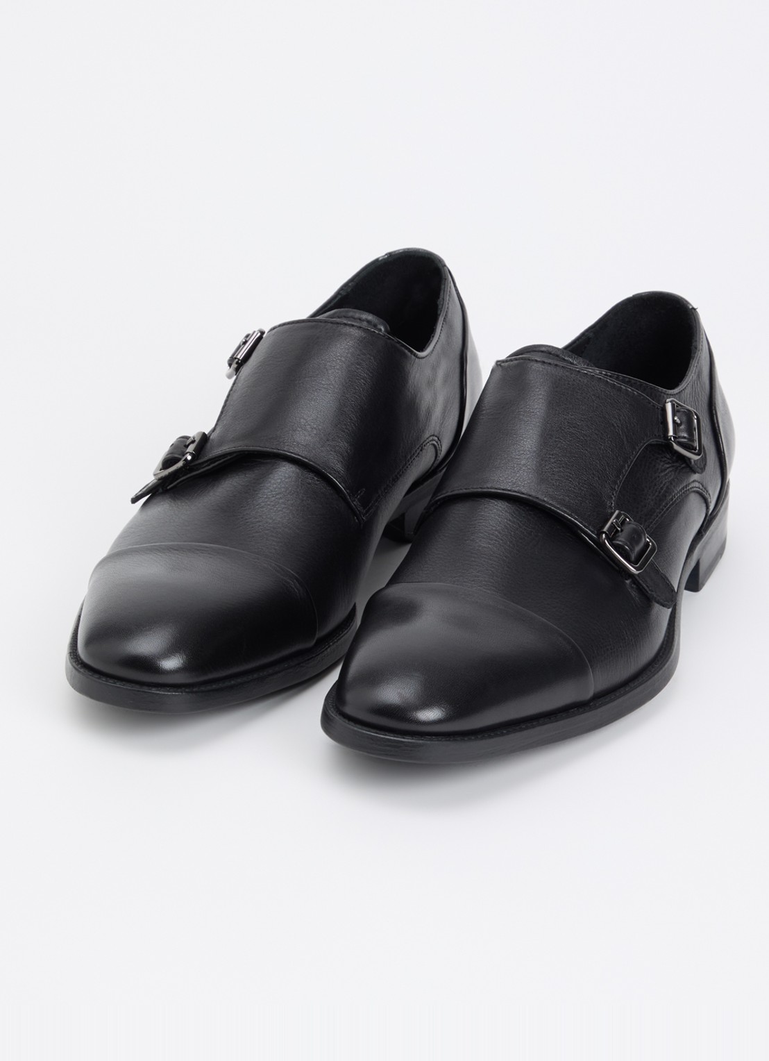 Dune London Wide Fit Satchin loafer van leer met gespdetail - detail 2 zwart